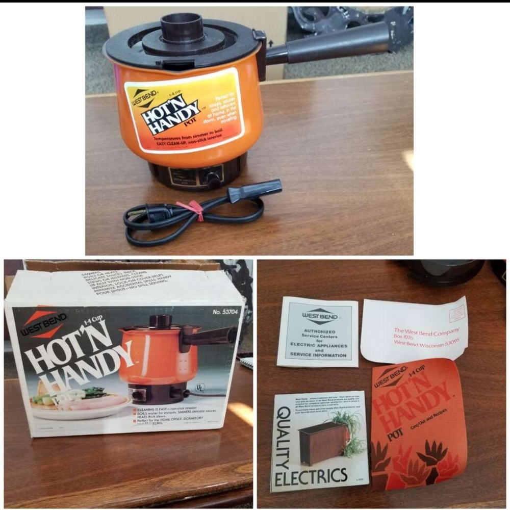 Vintage New In Box Hot N Handy West Bend One To Four Cup Personal Warming Pot